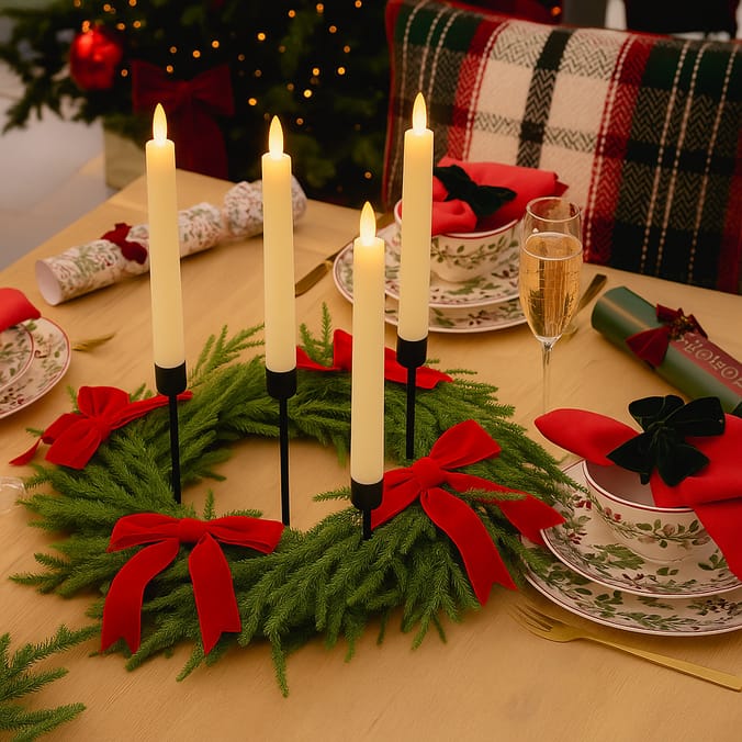Evergreen Candle Ring Centrepiece