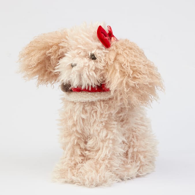 Festive Fluffy Dog Christmas Decoration