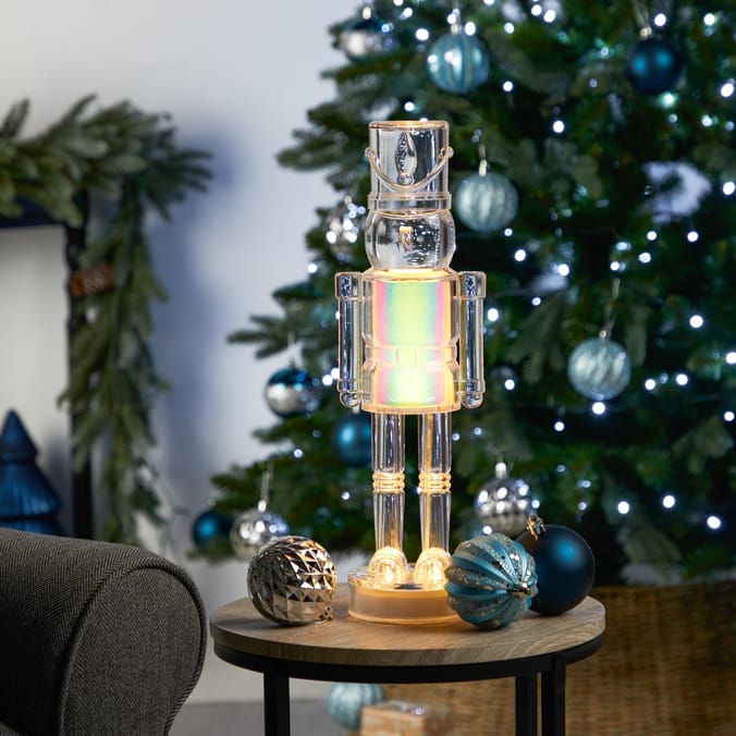 LED Iridescent Glass Nutcracker Ornament Light