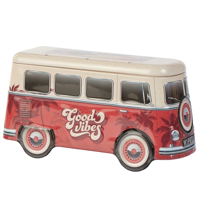 Good Vibes Retro Camper Van Tin – Decorative Storage Tin / Gift Tin