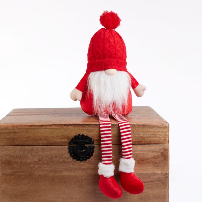 Sitting Christmas Gnome Doll – Festive Long-Leg Shelf Decoration