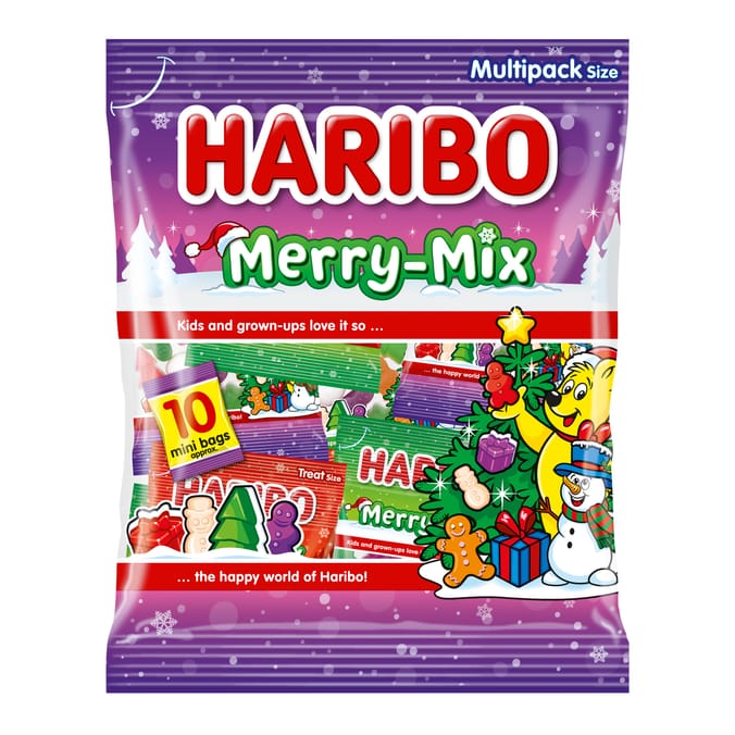 Haribo Merry-Mix Multipack – 10 Mini Bags of Festive Gummies