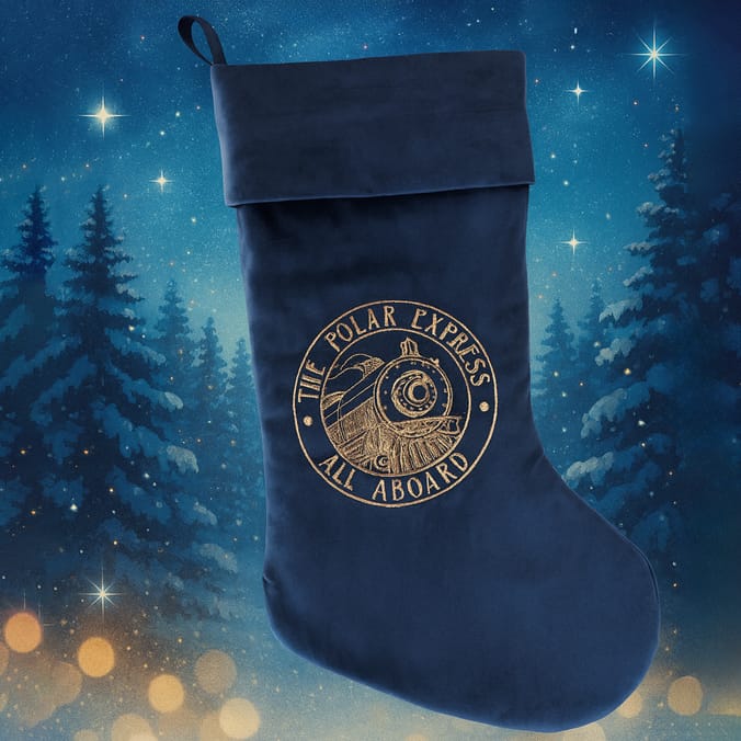 Polar Express Christmas Gift Sack & Stocking – “All Aboard” Holiday Collection