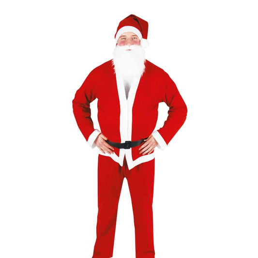 Premium Santa Claus Costume for Adults – Christmas Party Outfit with Hat, Belt & Beard