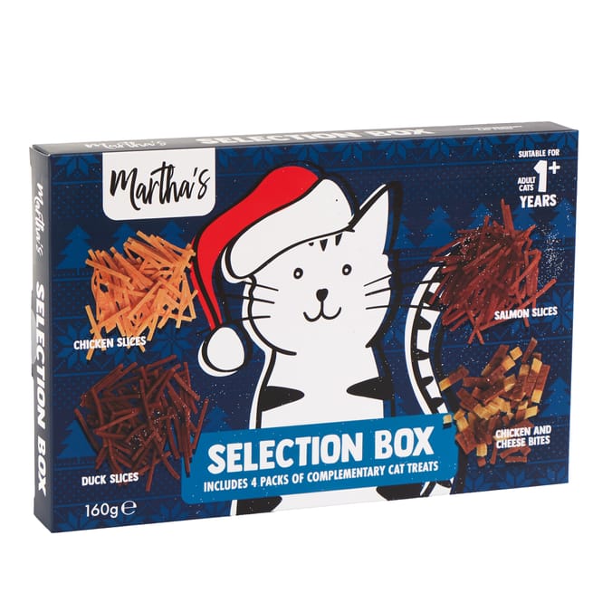 Martha’s Festive Cat Treat Selection Box – 4 Pack Variety (160g)
