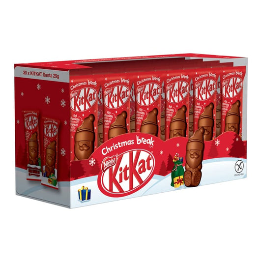 Nestlé KitKat Christmas Break Santa Bars – 30 Pack Bulk Chocolate Treats (29g Each)
