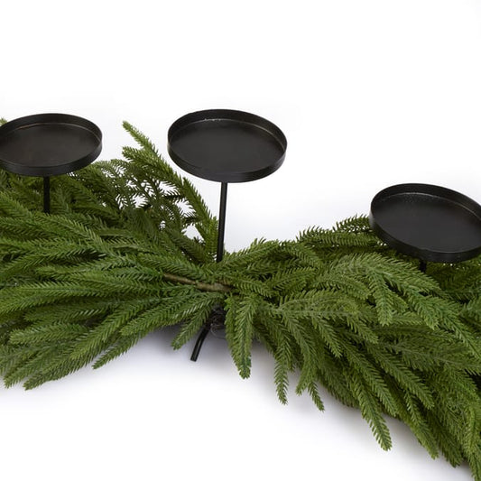 Evergreen Christmas Candle Holder Centrepiece