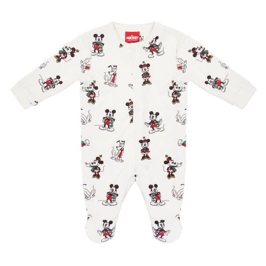 Mickey Mouse Baby Sleepsuit – Soft Cotton Footed Romper for Newborns & Infants