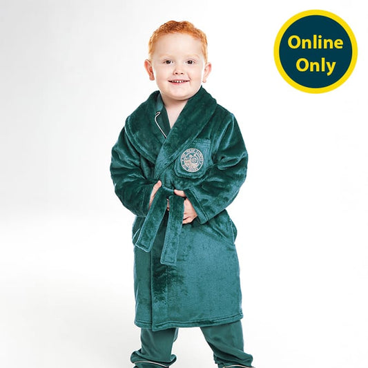Kids Green Plush Holiday Robe – Ultra Soft Winter Dressing Gown (Online Only)