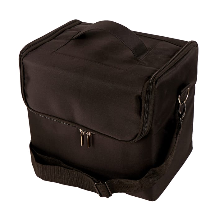 Large Black Makeup Organizer Bag – Professional Travel Cosmetic Case
