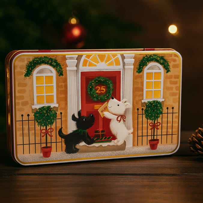 Festive Village Scene Shortbread Tin – Scottish Shortbread Fingers Gift Tin