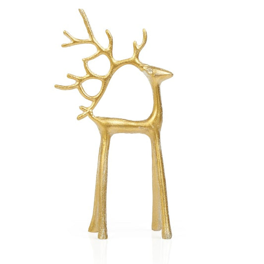 Elegant Gold Reindeer Figurine – Modern Christmas Tabletop Decoration