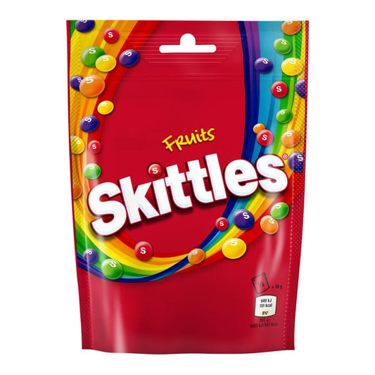 Skittles Chewy Sweets Fruit Flavoured Pouch Bag 136g