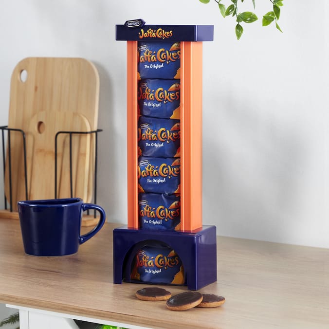 A fun and practical Jaffa Cakes dispenser tower that neatly stores and dispenses your favourite treats for easy, satisfying snacking.