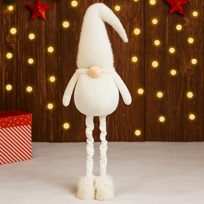 Tall Standing Christmas Gnome – Holiday Scandinavian Plush Decoration