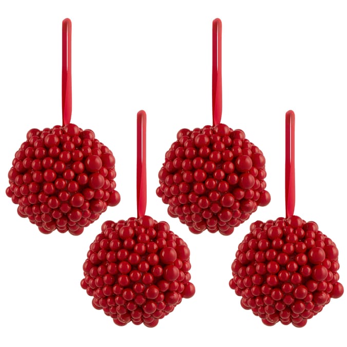 Winter Charm Christmas Berry Baubles 4 Pack