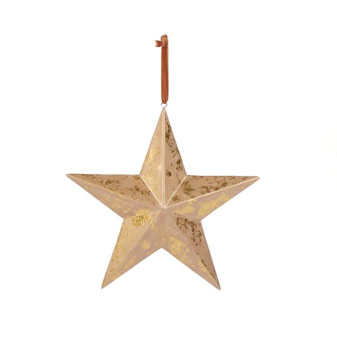 Winter Luxe Gold Star Hanging Decoration