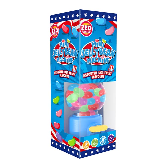 Mini Jellybean Machine – Assorted USA Fruit Flavour Candy Dispenser