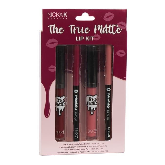 Nicka K New York The True Matte Lip Kit – Lipstick & Retractable Lip Pencil Set