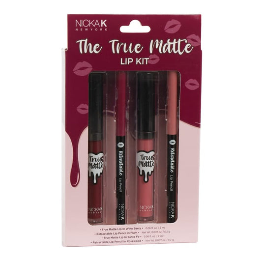 Nicka K New York The True Matte Lip Kit – Lipstick & Retractable Lip Pencil Set