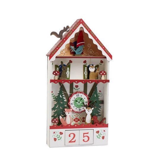 Woodland Christmas Countdown House – Wooden Advent Calendar with Forest Animals & Number Blocks