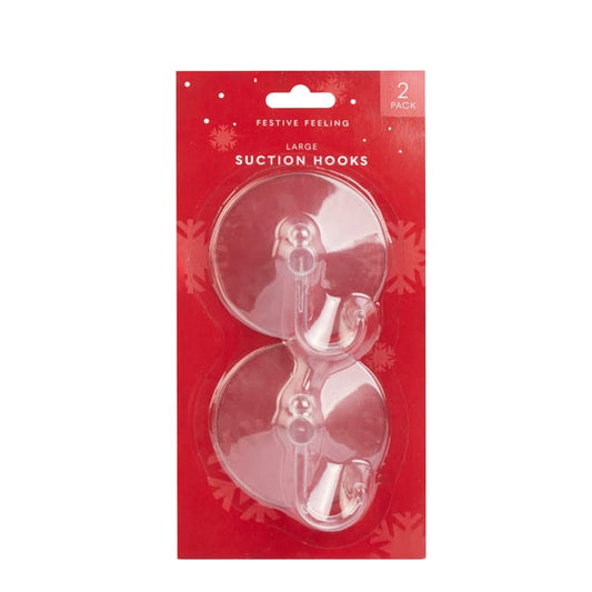 Large Clear Suction Hooks – Heavy-Duty Window & Smooth Surface Hangers (2 Pack)