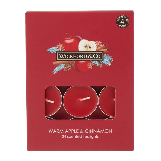 Wickford & Co Warm Apple & Cinnamon Scented Tealights – Cozy Spiced Aroma