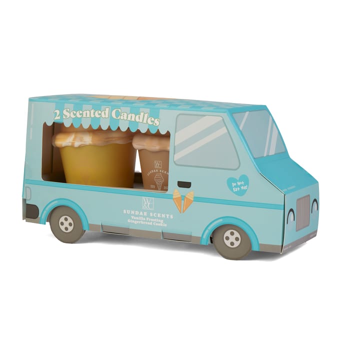 Wickford & Co Sundae Scents Ice Cream Scented Candle Set – Blue Collection