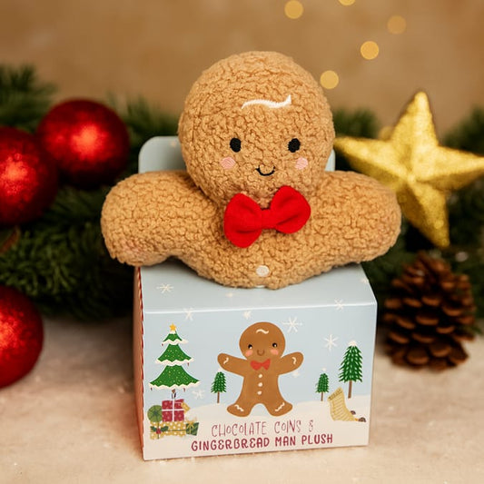 Gingerbread Plush & Chocolate Coins Gift Set