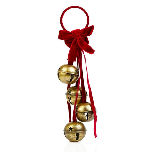 Winter Charm 4 Pieces Velvet Gold Bells