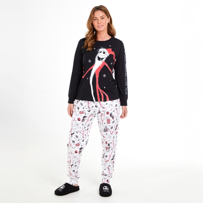 Women’s Nightmare Before Christmas Jack Skellington Pajama Set – Soft Winter Loungewear