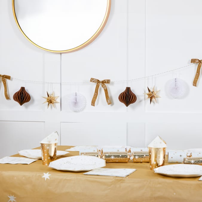 Premium Christmas Hanging Garland Decoration – Festive Ribbon, Paper & Ornament Banner