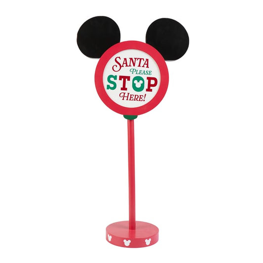 Christmas “Santa Please Stop Here” Standing Sign – Holiday Decorative Display