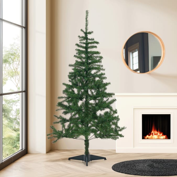 Slim Artificial Christmas Tree with Classic Green PVC Branches