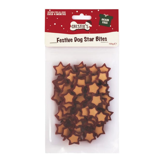 Chester’s Festive Dog Star Bites – Grain Free Christmas Treats (100g)