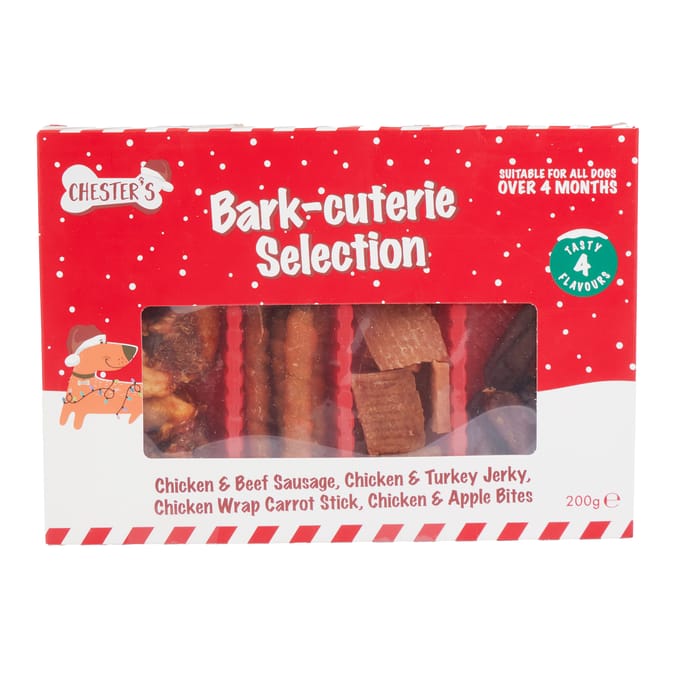 Chester’s Bark-cuterie Selection – 4 Flavour Dog Treat Gift Box (200g)
