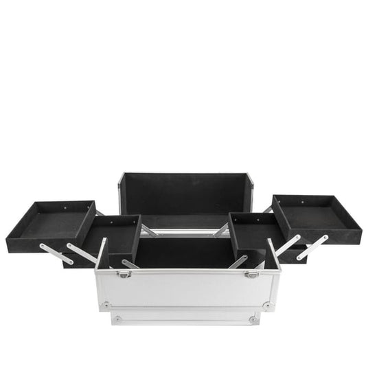 Professional Aluminium Makeup Train Case – Multi-Tier Beauty Storage Box
