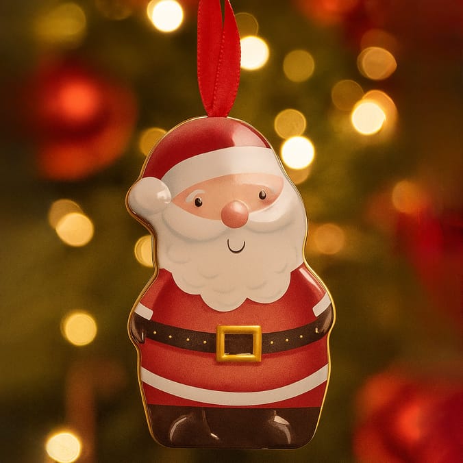 Santa Hanging Tin with Festive Treats