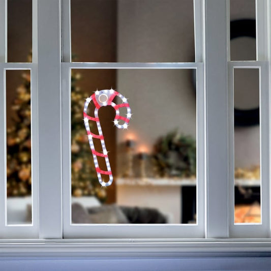 LED Candy Cane Window Light – Festive Christmas Window Decoration for Holiday Home Décor
