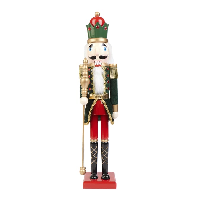 Royal Christmas Nutcracker King Figurine – Festive Wooden Holiday Decoration