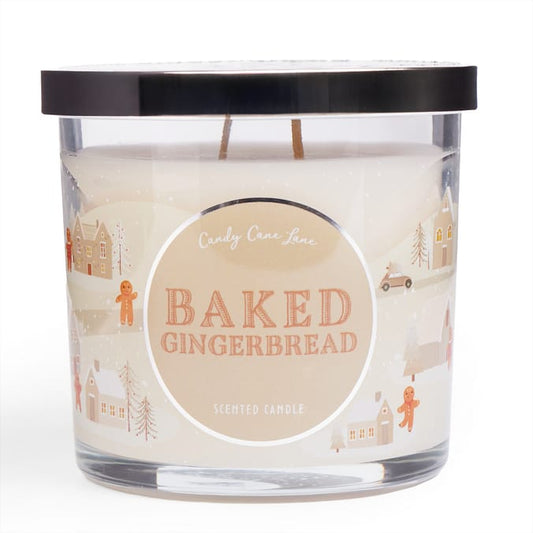 Candy Cane Lane Baked Gingerbread Scented Candle – Warm Festive Holiday Aroma