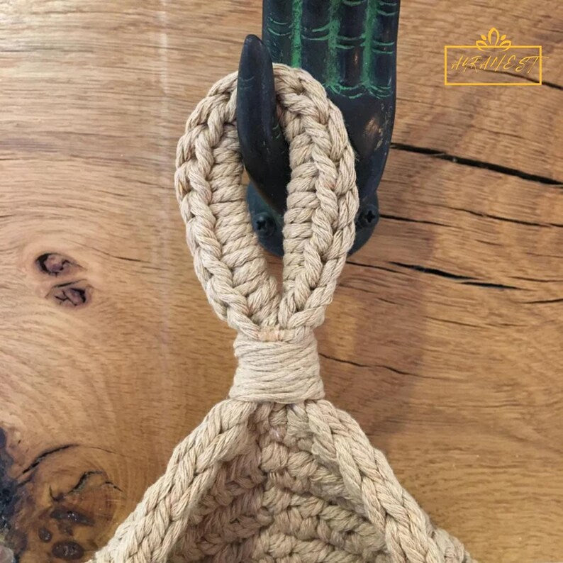 Handcrafted Woven Rope Basket: Rustic Home Storage & Wall Decor