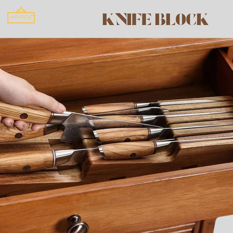 Walnut Magnetic Knife Holder: Kitchen Countertop Organizer