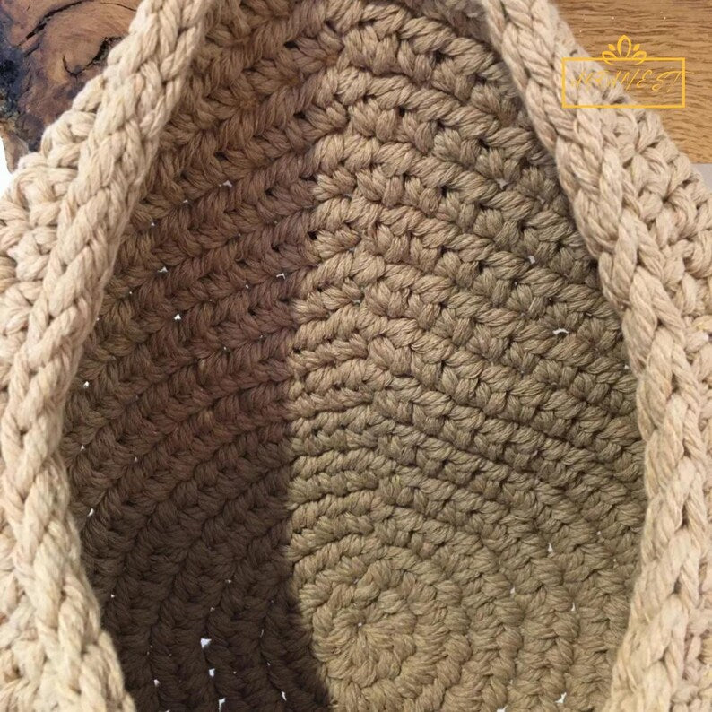Handcrafted Woven Rope Basket: Rustic Home Storage & Wall Decor
