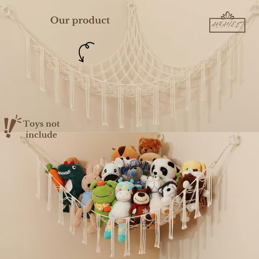 Toy hammock soft toy storage Boho nursery storage Corner hammock Perfect Kids Room Décor Baby Shower Gift Stylish Storage for Nursery