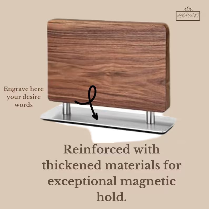 Walnut Magnetic Knife Holder: Kitchen Countertop Organizer