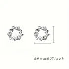 Shiny Zirconia Flower Stud Earrings for Women Light Luxury Elegant Jewelry