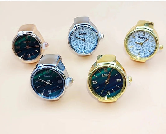 Unisex Ring Watch Round Finger Rings Elastic Stretchy Rings Digital Watch