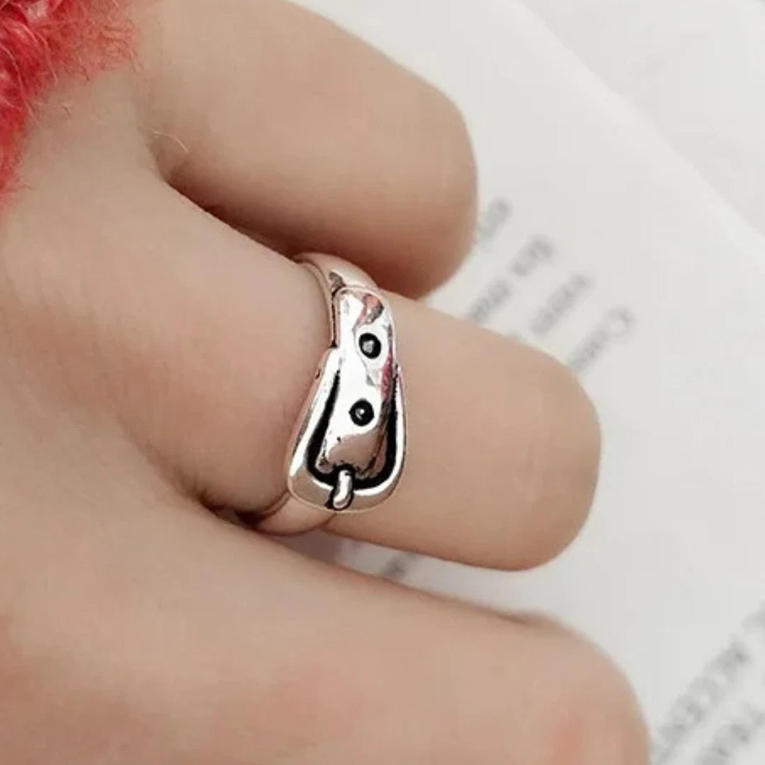 Silver Belt Ring Adjustable Ring for Girls Women Vintage Jewellery