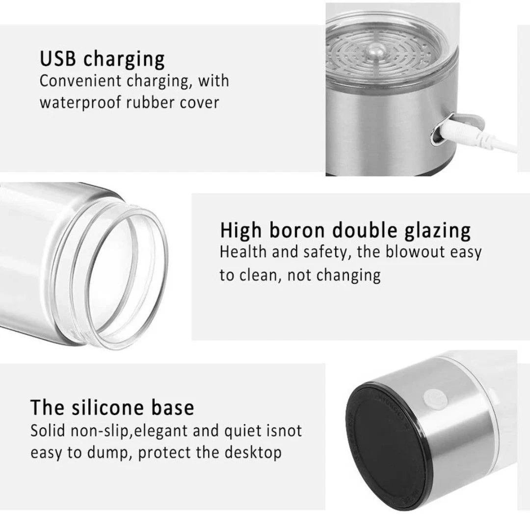 Hydrogen Water Bottle 420ml Portable Hydrogen Rich Generator Water Ionizer Maker